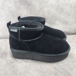 BEAR PAW RETRO‎ SHORTY Black 8 Medium Platform Boots NEW